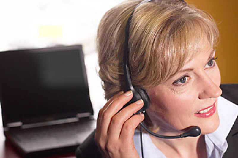 business woman making calls