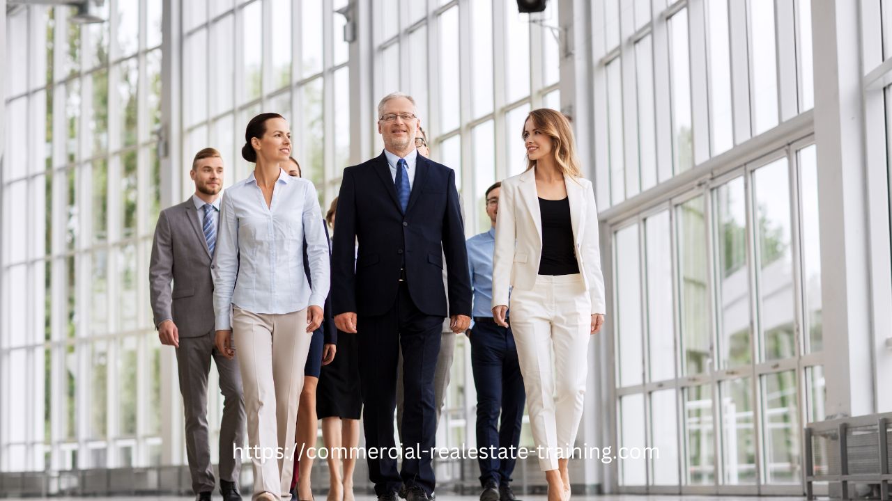 business people walking together