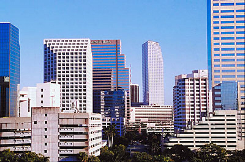 city scene of buildings