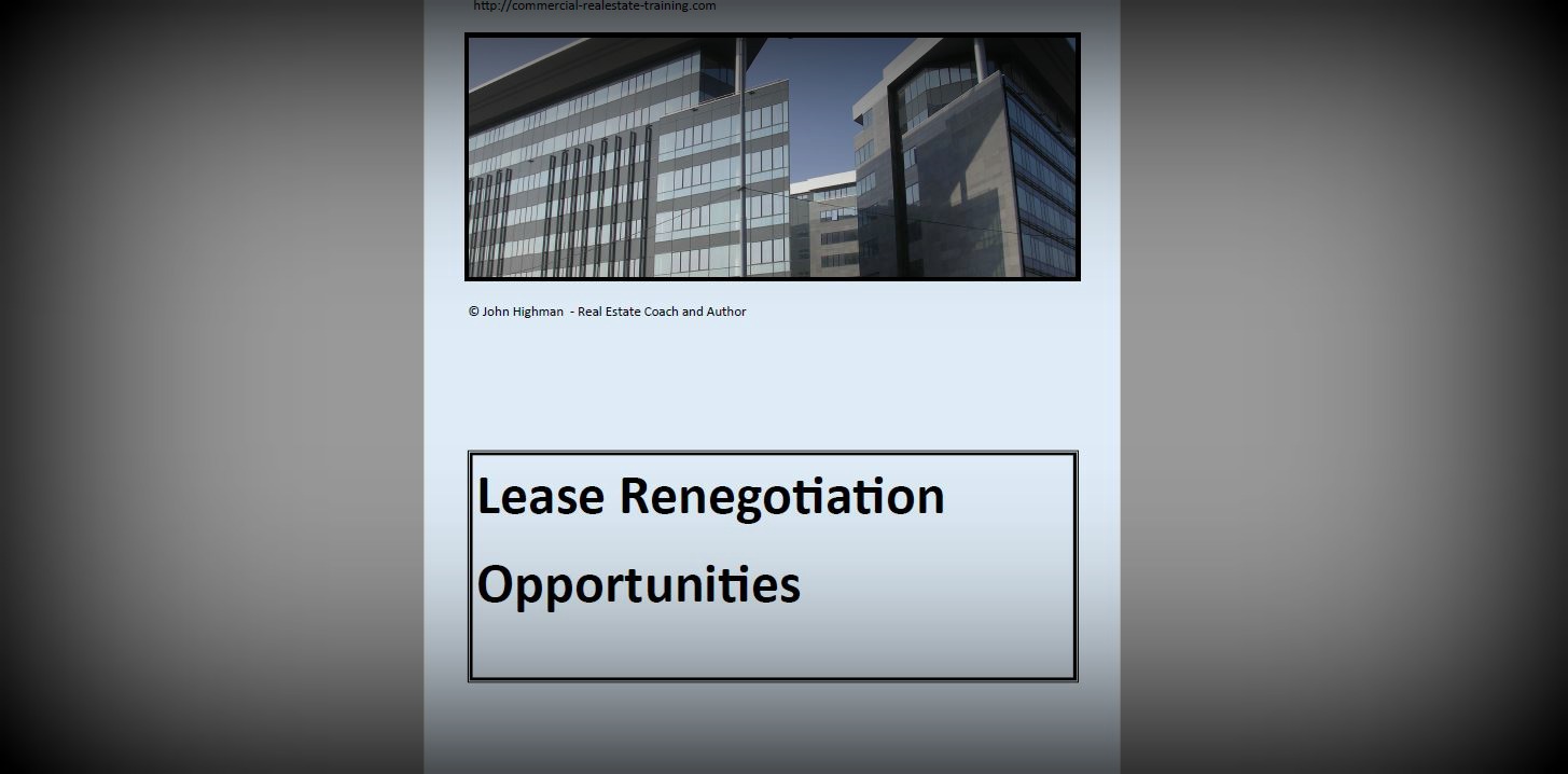 lease renegotiation report