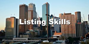city view, listing skills.