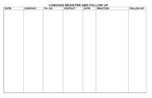 prospecting and canvassing register
