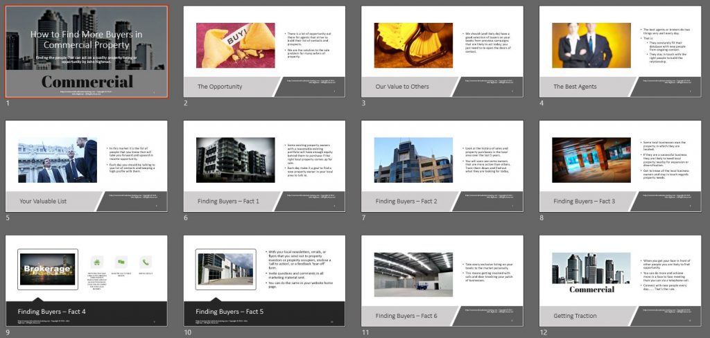 series of commercial property slides