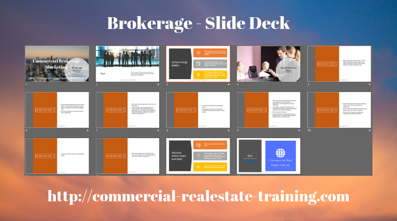 slide deck of action ideas in brokerage