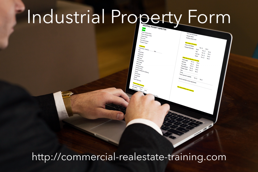 industrial property form on computer