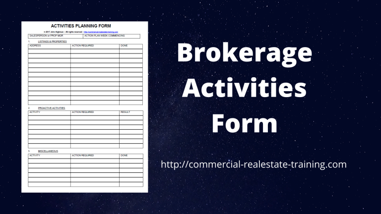 Easy to Use Brokerage Activities Form