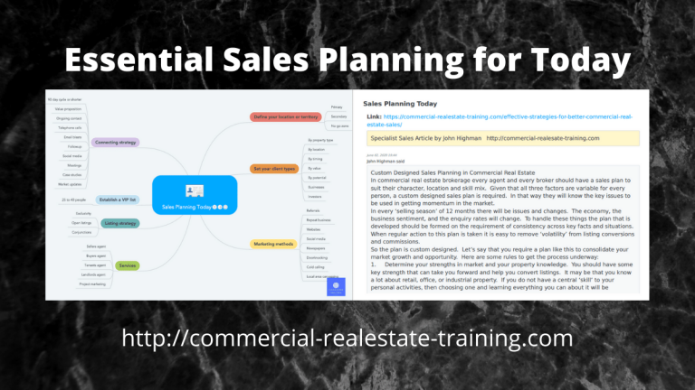 Sales Planning Process for Commercial Agents Today