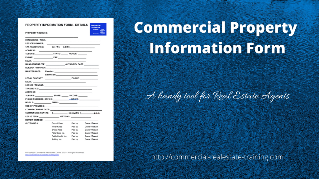 commercial real estate information template by John Highman