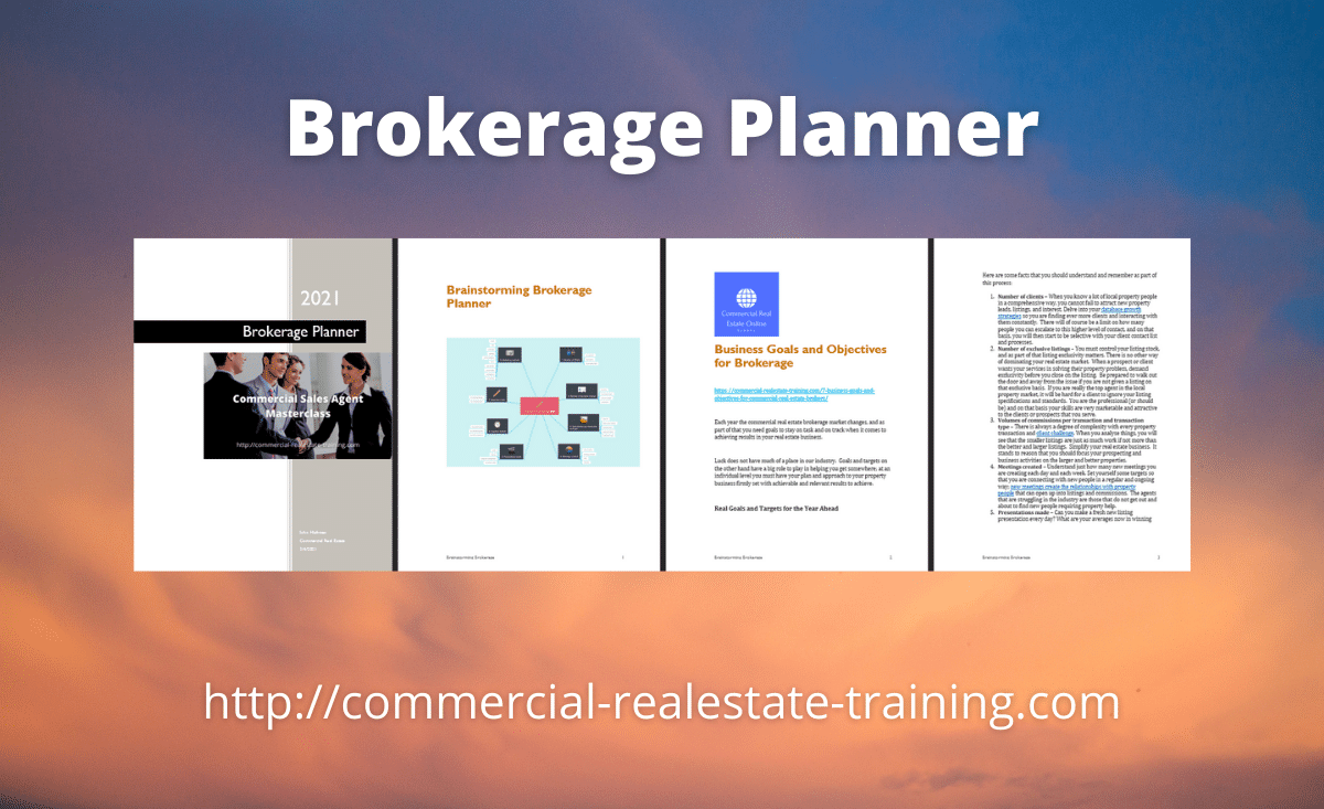 brokerage planner for commercial real estate agents