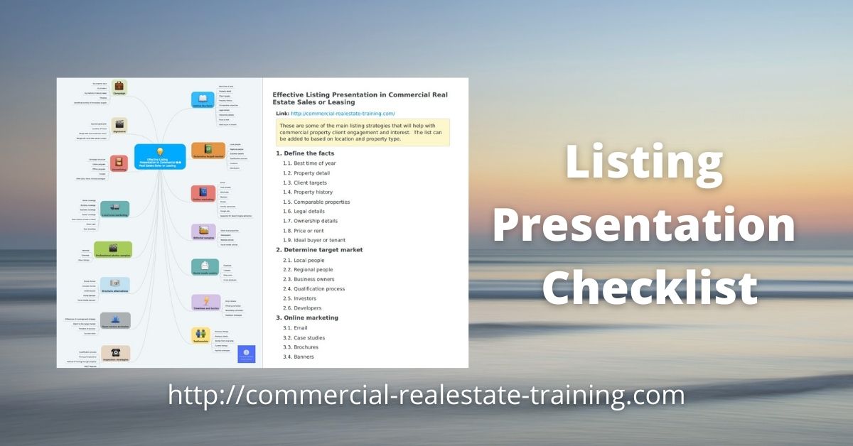 listing presentation checklist for commercial agents