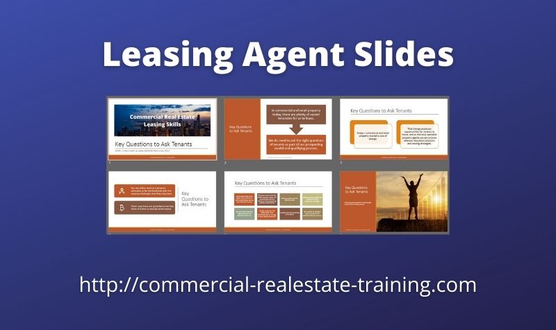 leasing agent slide deck in commercial real estate