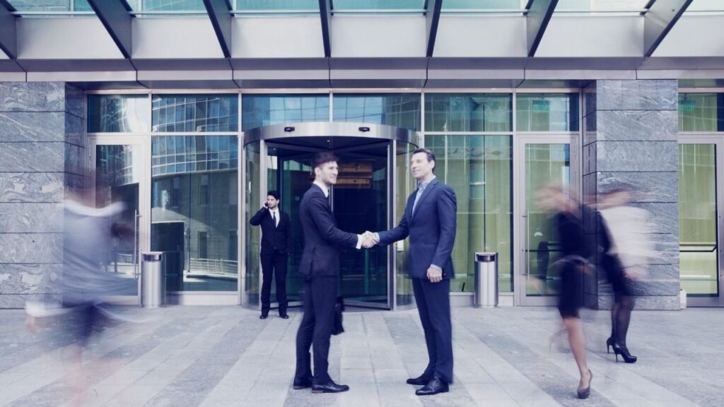 real estate agents shaking hands