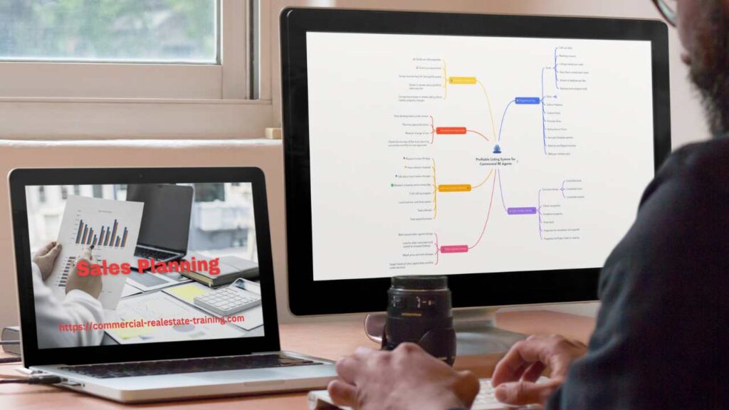 sales plan chart on computer screen