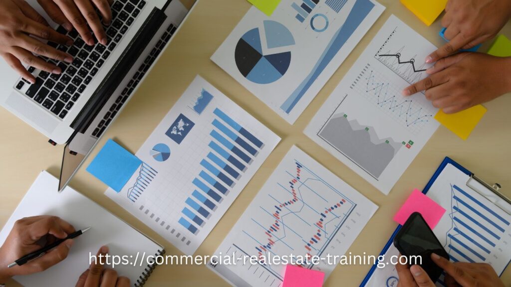 marketing charts on table being discussed