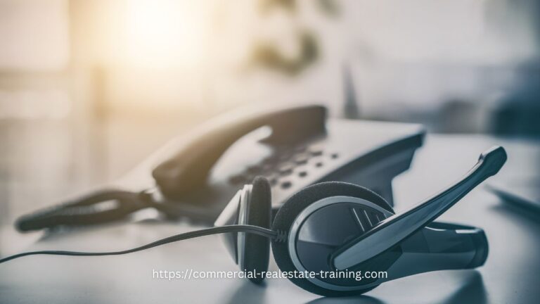 telephone headset placed on desk